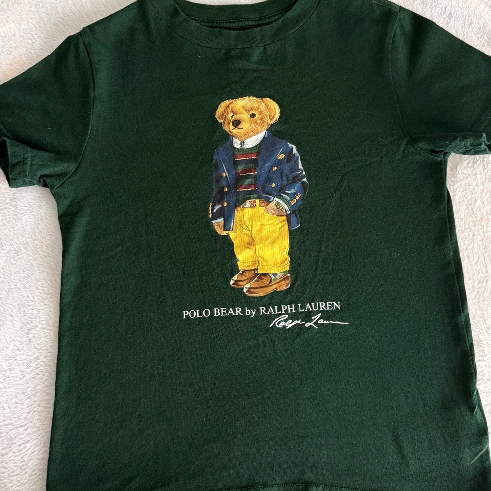 Ralph Lauren Kids Dark Green Polo Bear Tee